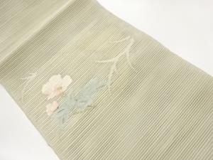 絽綴れ花葉模様織出し名古屋帯